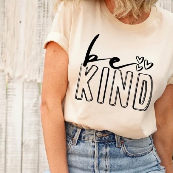 Tops - Be Kind Crew Neck Short Sleeve Tee Shirt